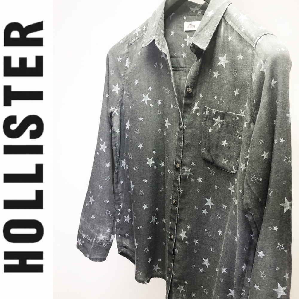 Hollister women’s long sleeve button down shirt M